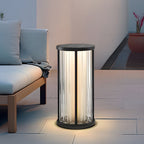 Lampadaire cylindrique avec abat-jour taillé en cristal, style vintage américain