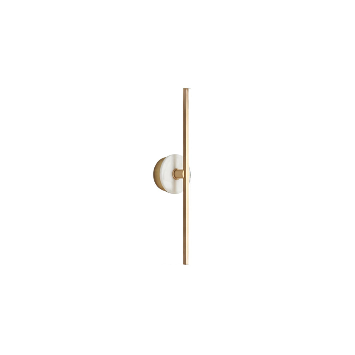 Clérachic wall sconce shown full length on white, its pale alabaster disc sitting at the bar's midpoint.