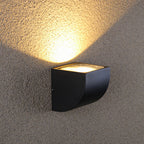 Luz de Parede Exterior em Vidro Industrial, Alumínio Preto Minimalista