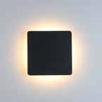 Rund eller firkantet utendørs vegglampe, LED metall design i svart eller hvit