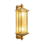 Luz de Parede Exterior em Cobre de Meio Século com Abajur de Vidro Ondulado como Água
