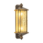 Luz de Parede Exterior em Cobre de Meio Século com Abajur de Vidro Ondulado como Água