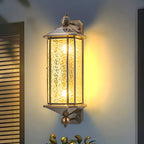 Luz de Parede Exterior em Cobre de Meio Século com Abajur de Vidro Ondulado como Água