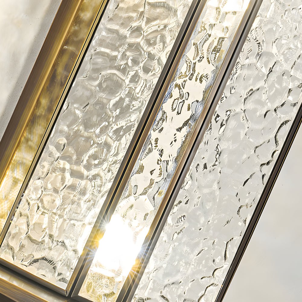 Luz de Parede Exterior em Cobre de Meio Século com Abajur de Vidro Ondulado como Água