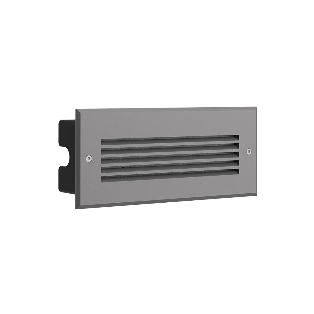 Gray Aluminum Outdoor Step Light, Flush-Mount LED Deck Light