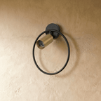 Close view of the Clérachic ring wall light head where it meets the circular frame