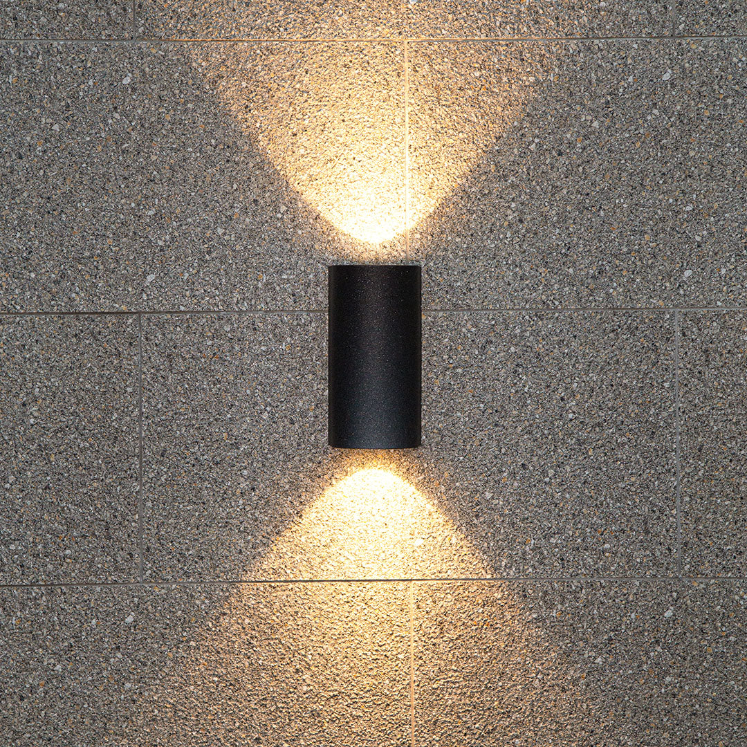 Mararet Up-Down LED Outdoor Wall Light, Black Aluminum, IP65 Rated