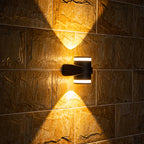 Modern Cylinder Outdoor Wall Light, Black Aluminum, Waterproof LED