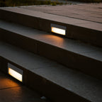 Morga Square Recessed Outdoor Step Light, Black Aluminum Finish