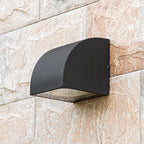 Luz de Parede Exterior em Vidro Industrial, Alumínio Preto Minimalista