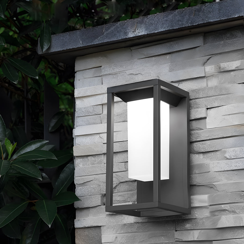 Applique murale extérieure carrée en aluminium avec LED intégrée, étanche IP65