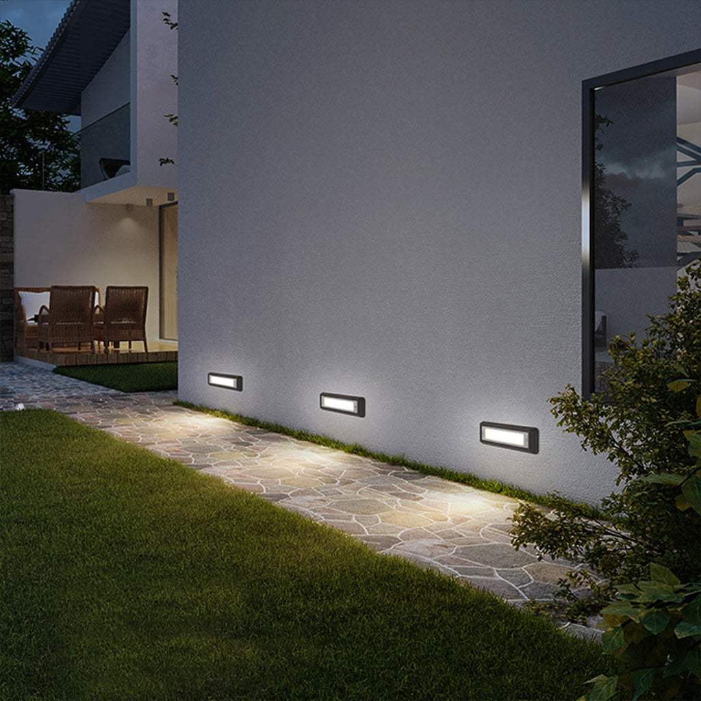 Recessed Aluminum Step Light With Stainless Steel Cover, Warm LED Glow