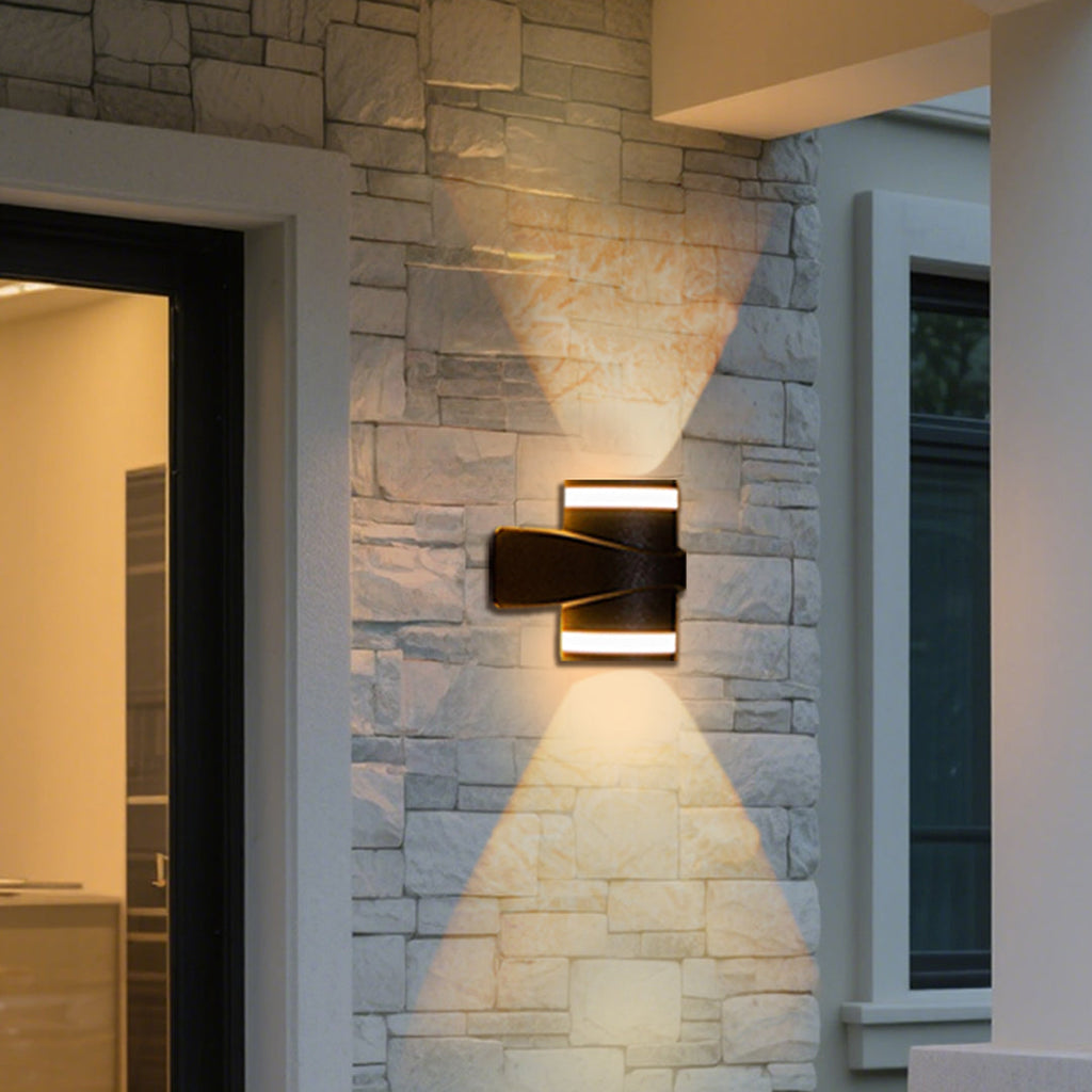 Modern Cylinder Outdoor Wall Light, Black Aluminum, Waterproof LED