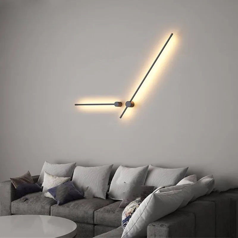 Eonix Drejelig Lineær Væglampe, Minimalistisk Sort Metal LED
