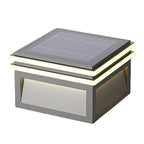 Lampes piliers avec base en acier, poteau LED carré minimaliste Theodore