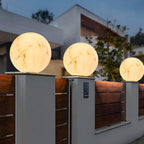 Gle Moon-Shaped Faux Marble Globe Pillar Light for Gardens