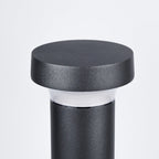 Black Aluminum Bollard Post Light, Warm LED Garden Path Lighting