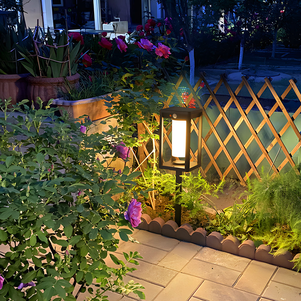 Solar Outdoor Lawn Light, Motion-Sensor Stake With Tri-Colour Or Edison LED