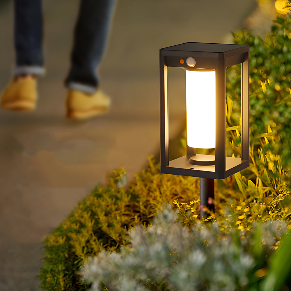 Solar Outdoor Lawn Light, Motion-Sensor Stake With Tri-Colour Or Edison LED