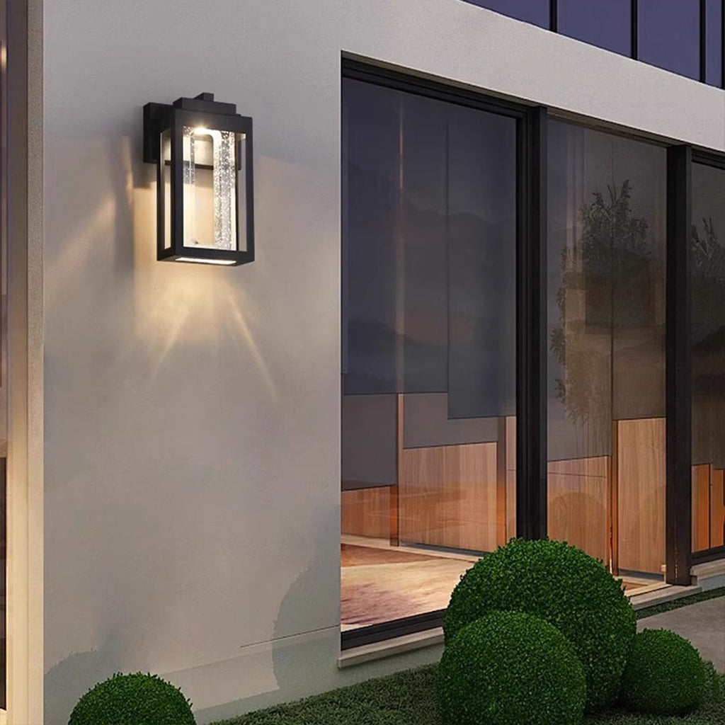 Crystal-Shade aluminium udendørs væglampe, varm hvid LED