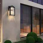 Crystal-Shade aluminium udendørs væglampe, varm hvid LED