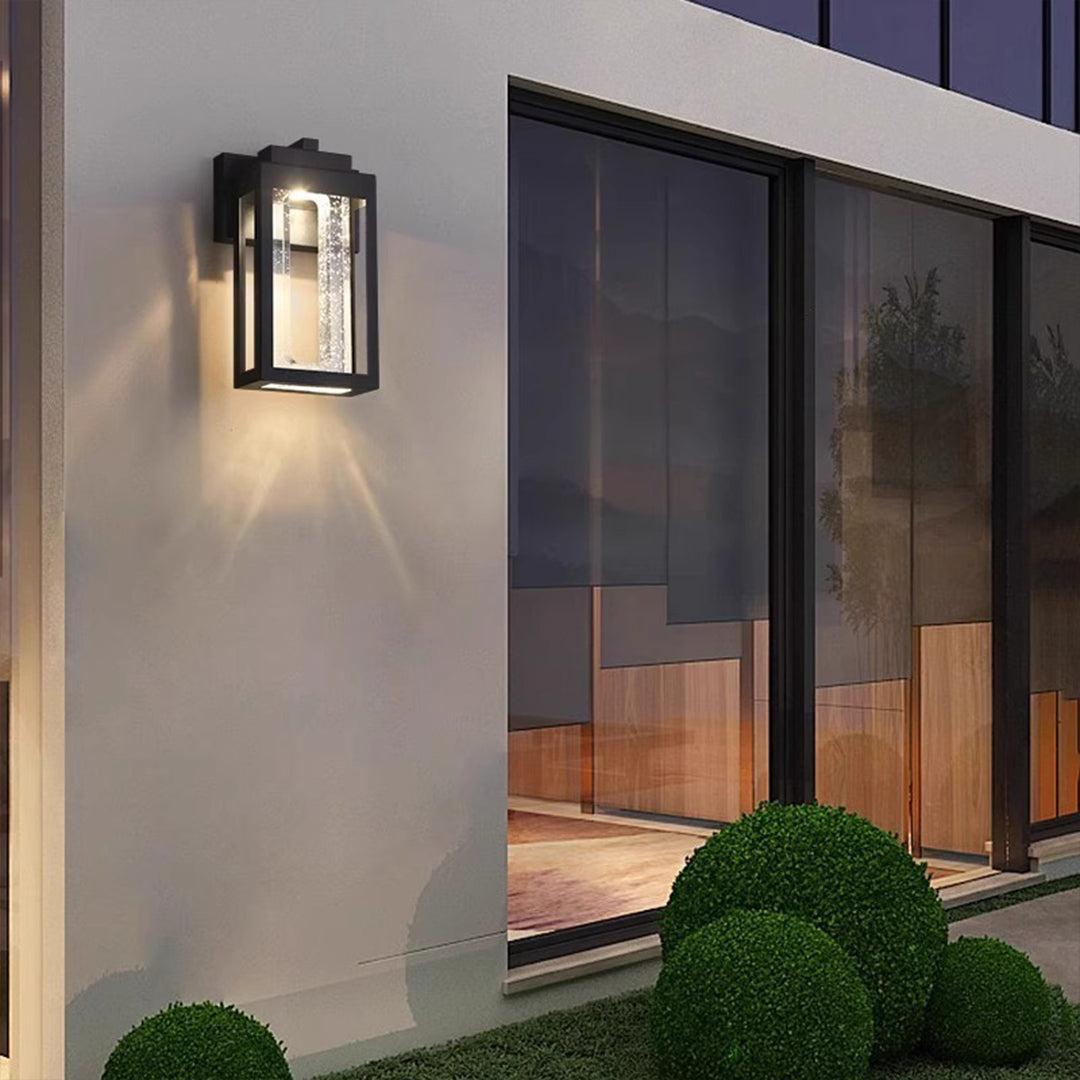Crystal-Shade aluminium udendørs væglampe, varm hvid LED