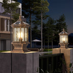 Pillar Lantern Light, Vintage European-Style Aluminum Outdoor Post Fixture