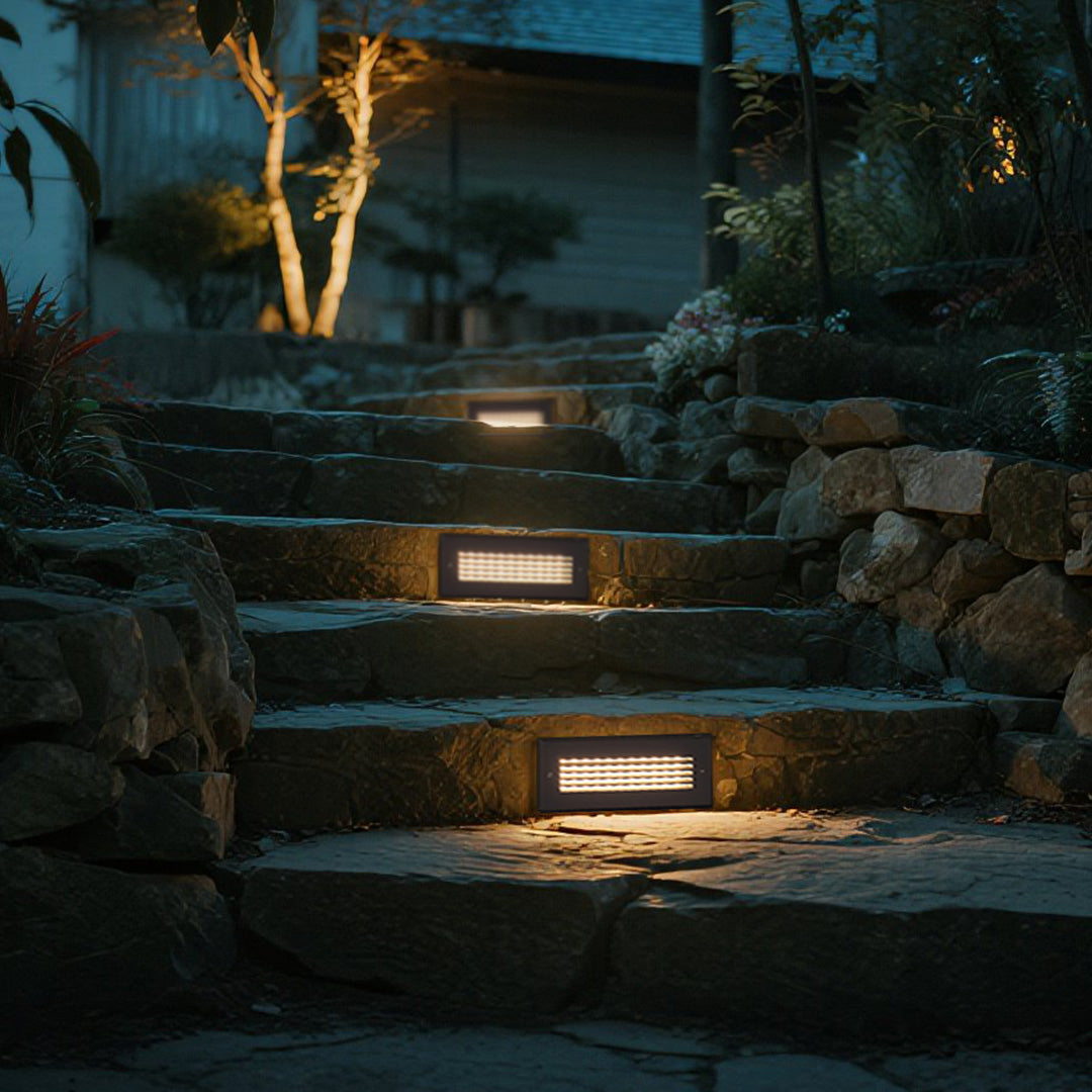 Gray Aluminum Outdoor Step Light, Flush-Mount LED Deck Light