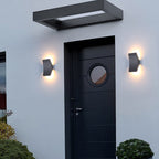 Luz de Parede Exterior LED Impermeável, Arandela Minimalista em Alumínio e Vidro