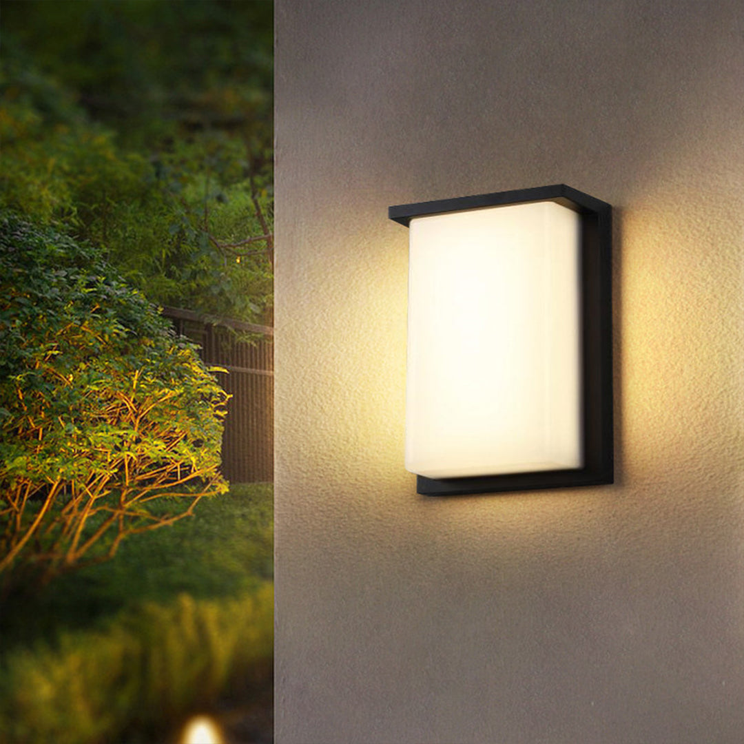 Applique murale extérieure rectangulaire, aluminium moulé sous pression Heather avec LED