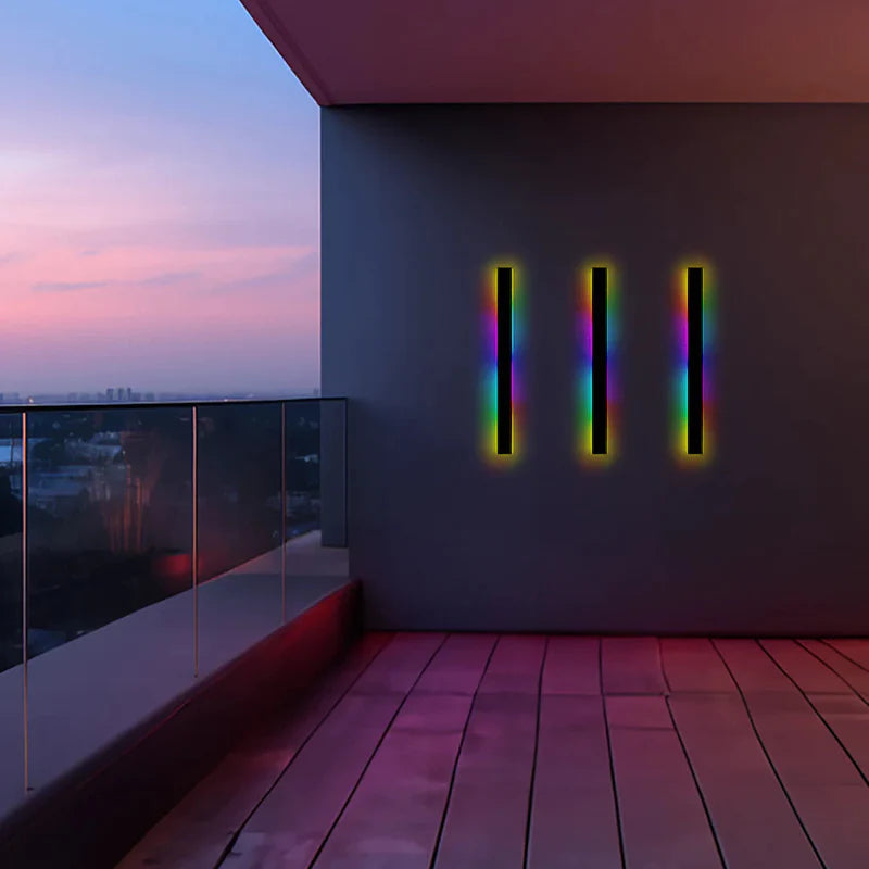 Linear Metal Outdoor Wall Light With Acrylic Diffuser, Black