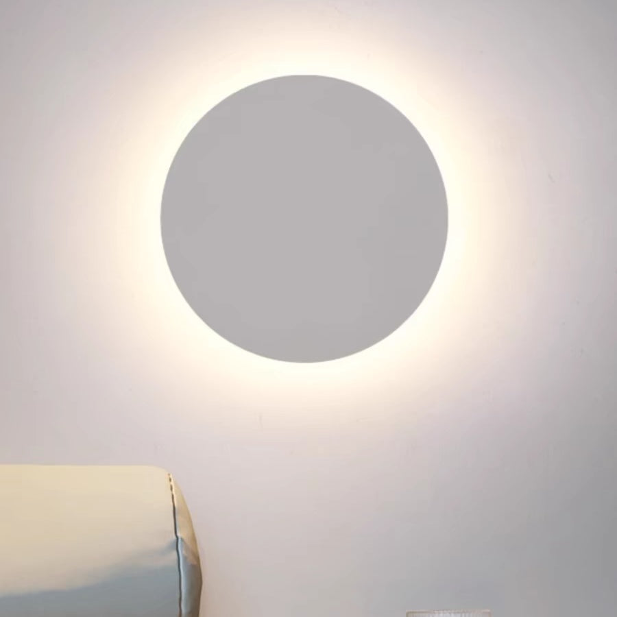 Rund eller firkantet utendørs vegglampe, LED metall design i svart eller hvit