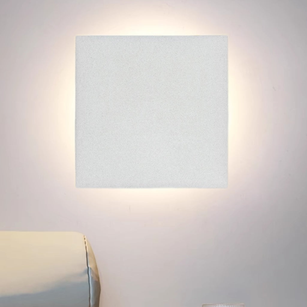Rund eller firkantet utendørs vegglampe, LED metall design i svart eller hvit
