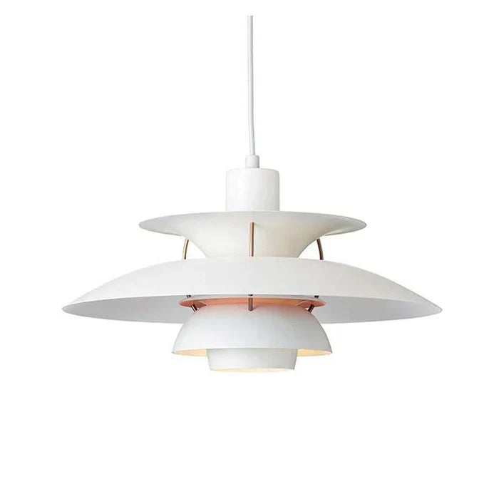 Multicolor Pendant Light With LED Glow, Tiered-Shade Retro Ceiling Lamp