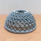 Ceramic Dome Pendant Light, Metal Frame, White or Blue, Kitchen Island Ready