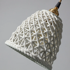 Ceramic Dome Pendant Light, Metal Frame, White or Blue, Kitchen Island Ready