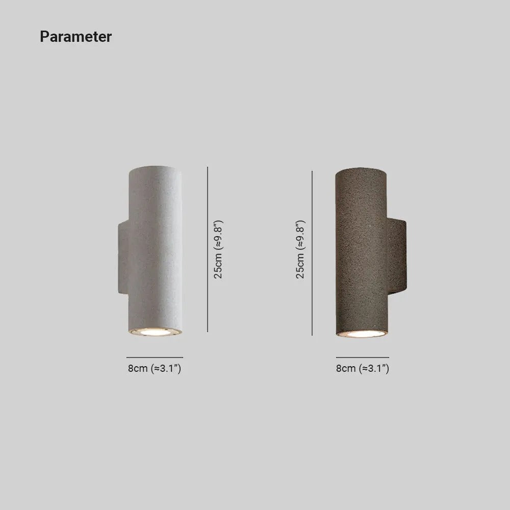 Cementcylinder udendørsvæglampe med integreret LED