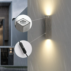 Applique murale extérieure minimaliste en ciment, applique LED carrée