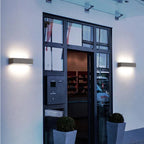 Applique murale extérieure en ciment avec lumière LED chaude, style Arisha