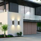 Applique murale extérieure minimaliste en ciment, applique LED carrée