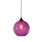 Lampu Gantung Globe Kaca, Rangka Logam Bulat, 5 Pilihan Warna Kaca