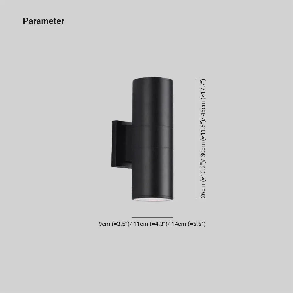 Lâmpada de Parede Exterior Ray em Metal e Vidro, Design LED Minimalista
