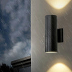 Lâmpada de Parede Exterior Ray em Metal e Vidro, Design LED Minimalista