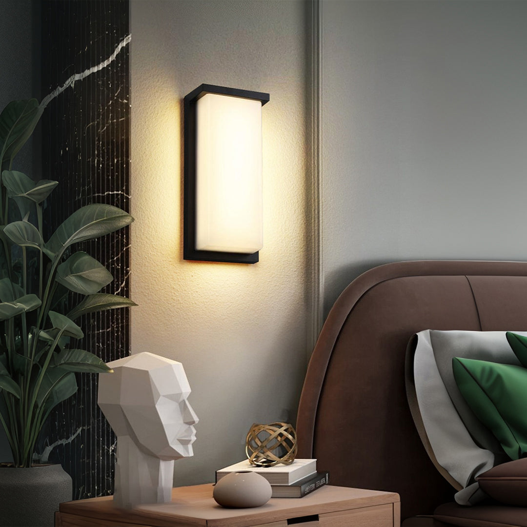 Applique murale extérieure rectangulaire, aluminium moulé sous pression Heather avec LED