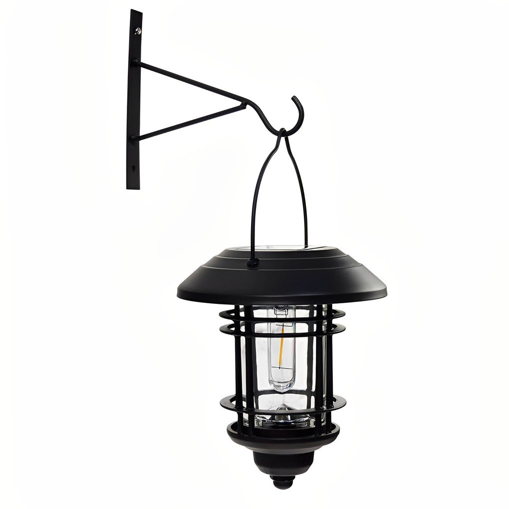 Industrial Solar LED Outdoor Wall Lamp, Aluminum And Glass Design