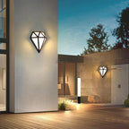 Diamond-Cut Aluminum LED Porch Light, Weatherproof Wall Lantern