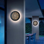 Applique murale extérieure métallique circulaire Olga, design LED à trous d’épingle