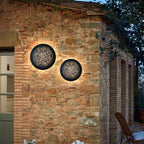 Applique murale extérieure métallique circulaire Olga, design LED à trous d’épingle