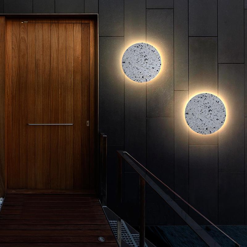Luz de Parede Exterior Terrazzo Disc, LED à Prova de Água