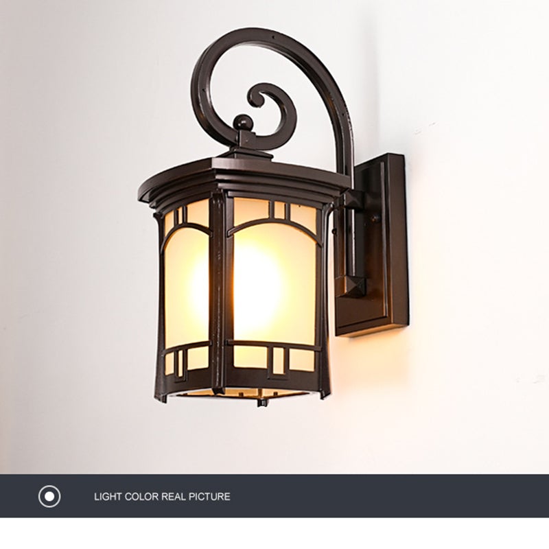 Luz de Parede Exterior em Vidro às Riscas, Design Geométrico, Abajur em Alumínio